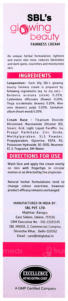 Sbl Glowing Beauty Fairness Cream 50gm