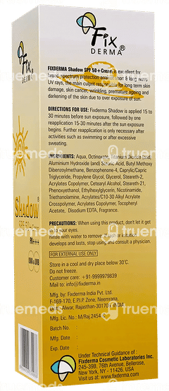 Fixderma Shadow Spf 50+ Pa +++ Cream 75gm