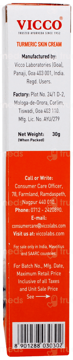 Vicco Turmeric Skin Cream 30gm