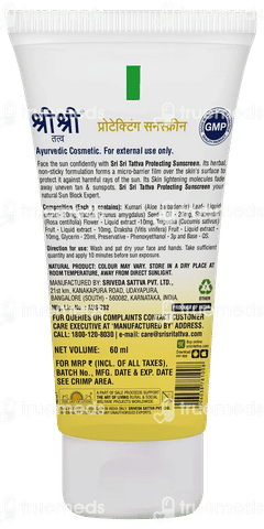 Sri Sri Tattva Protecting Spf 30 Sunscreen 60ml