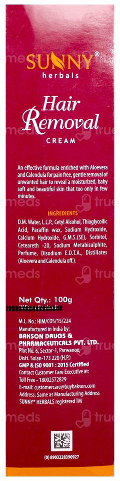 Baksons Sunny Herbals Hair Removal Cream 100gm