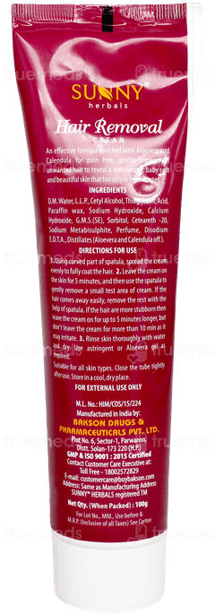 Baksons Sunny Herbals Hair Removal Cream 100gm