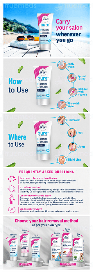 Veet Pure Aloe Vera Sensitive Skin Hair Removal Cream 50gm