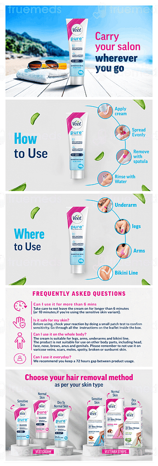 Veet Pure Sensitive Skin Hair Removal Cream 100gm