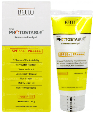 Bello Photostable New Spf 55+ Pa++++ Sunscreen Emulgel 50gm