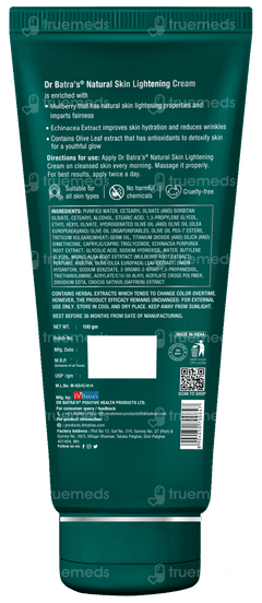 Dr Batras Natural Skin Lightening Cream 100gm