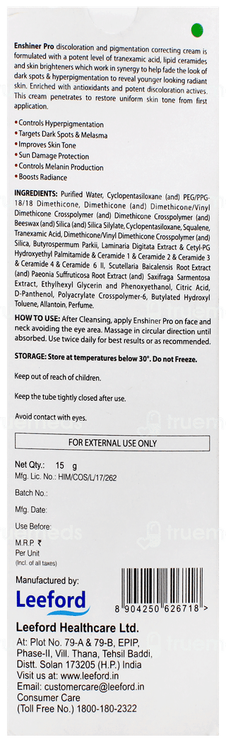 Enshiner Pro Cream 15 GM