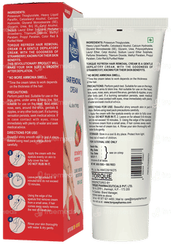 Torque Refresh Advanced Strawberry Essence Hair Removal Cream 50gm +10gm Free