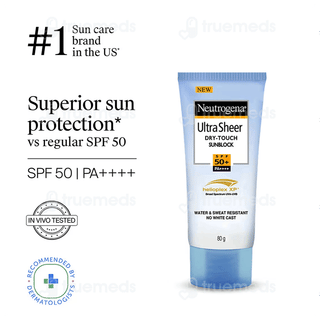 Neutrogena Ultra Sheer Dry Touch Sunblock Spf 50+ Pa++++ Cream 80Gm