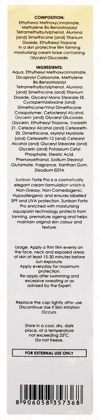 Sunban Forte Pro Spf 50+ Cream 60gm