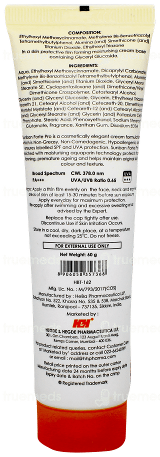 Sunban Forte Pro Spf 50+ Cream 60gm
