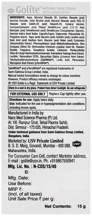 Golite Natural Skin With Sunscreen Cream 15gm