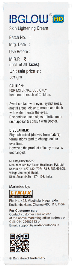 Ibglow Hd Skin Lightening Cream 15gm