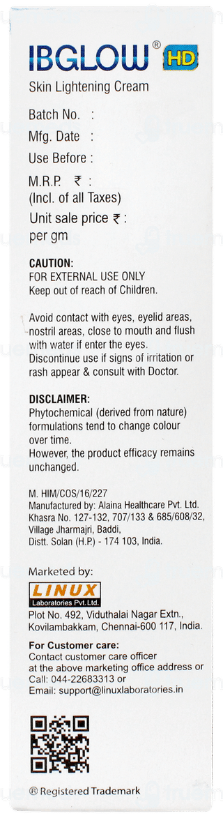 Ibglow Hd Skin Lightening Cream 15gm