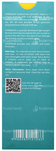 Hydrasun Spf 30 Moisturising Sunscreen Cream 50gm