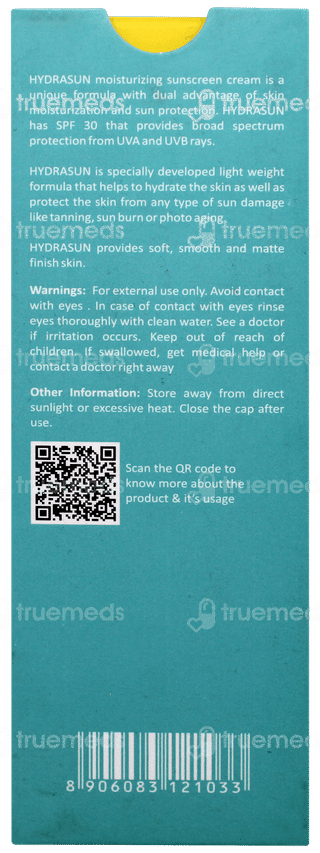 Hydrasun Spf 30 Moisturising Sunscreen Cream 50gm