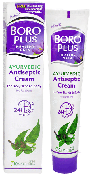 Boro Plus Ayurvedic Antiseptic Cream 120ml With Kesh King Onion Shampoo 35ml Free
