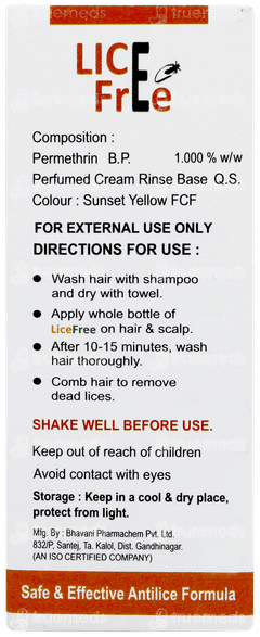 Lice Free Cream Rinse 30gm