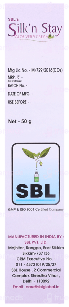 Sbl Silk N Stay Aloe Vera For Normal Oily Skin Cream 50gm