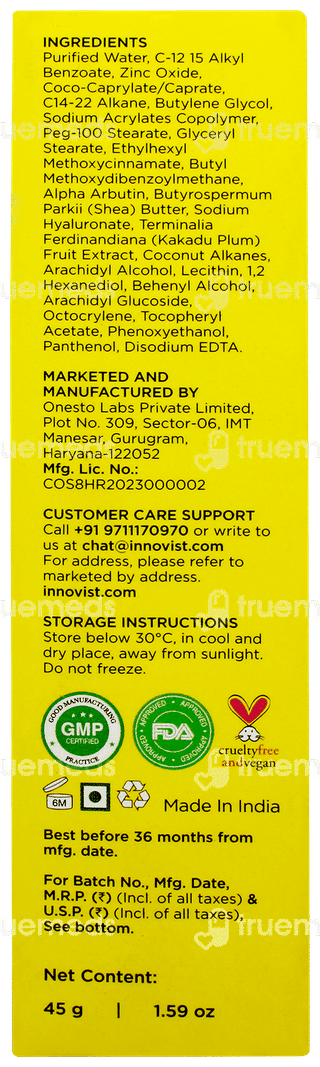 Sun Scoop Brightening Spf 50+ Pa++++ Cream Sunscreen 45gm