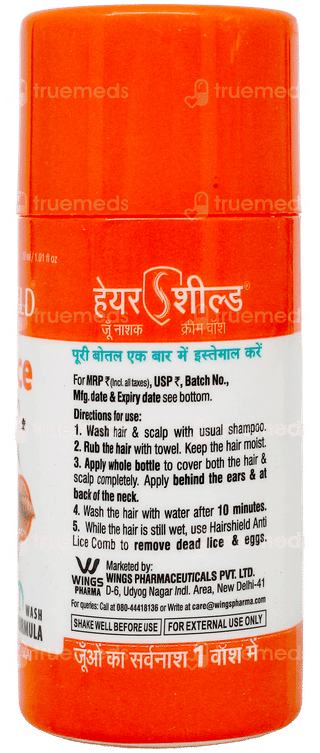 Hairshield New Anti Lice Cream Wash 30Ml