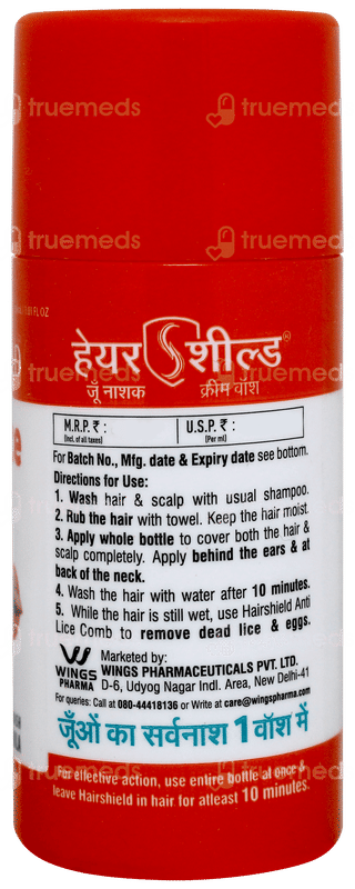 Hairshield New Anti Lice Cream Wash 30ml