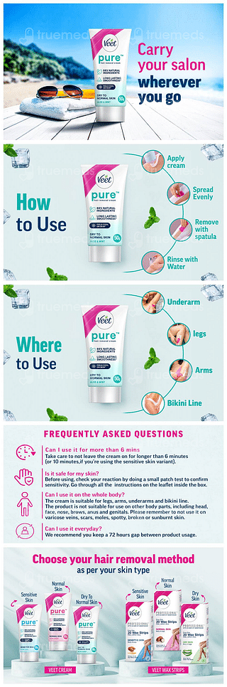 Veet Pure Dry To Normal Skin Hair Removal Cream 50gm