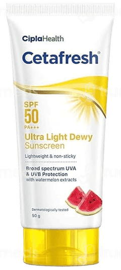 Cetafresh Spf 50 Pa+++ Ultra Light Dewy Sunscreen 50Gm