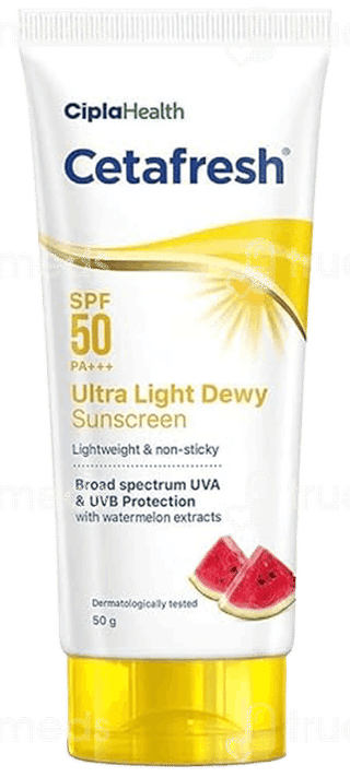 Cetafresh Spf 50 Pa+++ Ultra Light Dewy Sunscreen 50Gm