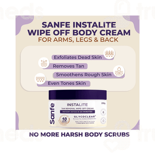 Sanfe Instalite Glycoclear Tan Removal Wipe Off Cream 200Gm