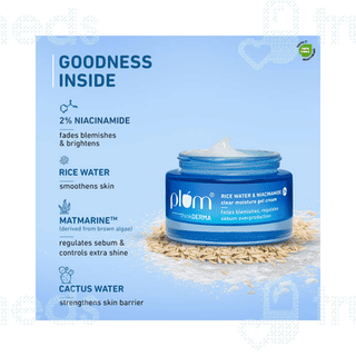 Plum Rice Water And Niacinamide 2% Clear Moisture Gel Cream 50Gm