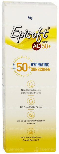 Episoft Ac Spf 50+ Pa ++++ Hydrating Sunscreen 50gm