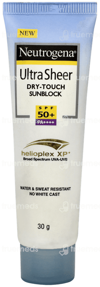 Neutrogena Ultra Sheer Helioplex Xp New Dry Touch Sunblock Spf 50+ Pa++++ Cream 30gm