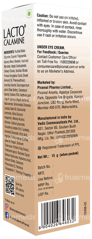 Lacto Calamine Under Eye Cream 15gm