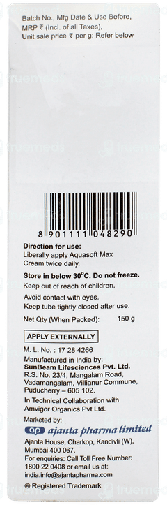 Aquasoft Max New Intense Moisturizing Cream 150gm