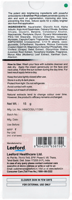 Enshiner Plus Cream 15gm