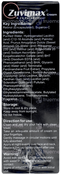 Zuvimax 0.2% Pure Retinol Cream 20gm