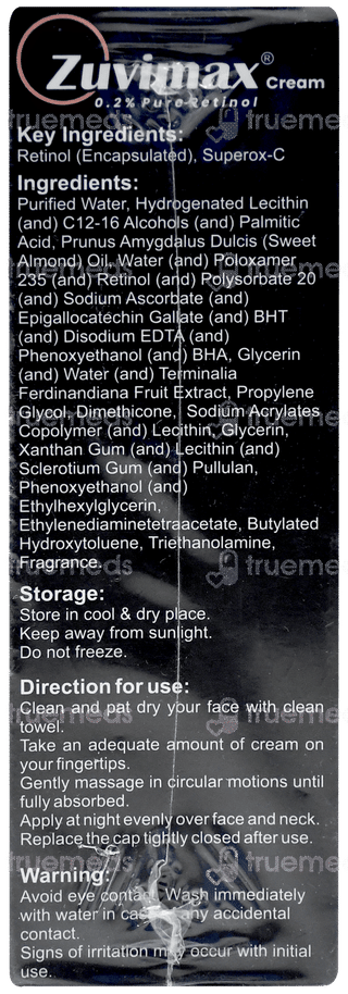 Zuvimax 0.2% Pure Retinol Cream 20gm