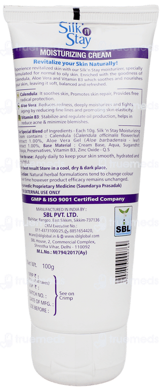 Sbls Silk N Stay Aloe Vera For Normal Oily Skin Cream 100gm
