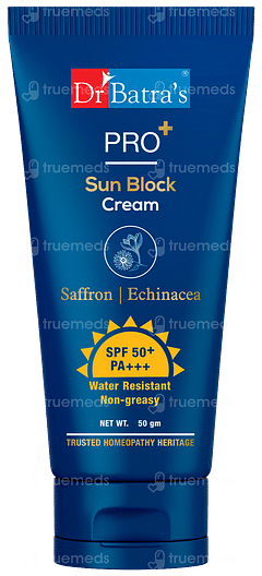 Dr Batras Pro+ Spf 50+ Pa+++ Sun Block Cream 50gm Dr Batras Pro+ Spf 50+ Pa+++ Sun Block Cream 50gm
