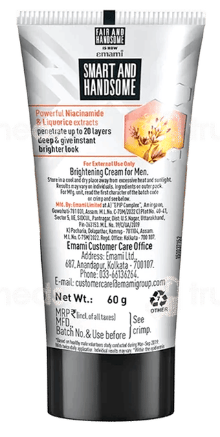 Emami Smart And Handsome Brightning Cream For Men 60Gm