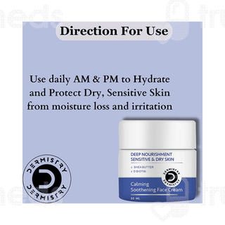 Dermistry Deep Nourishment Sensitive & Dry Skin Calming Soothening Face Cream 50ml