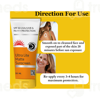 Dermistry Ultra Lite Matte Spf 50 Pa+++ Sunscreen 50ml
