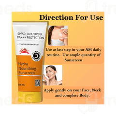 Dermistry 1% Hyaluronic Acid Hydra Nourishing Spf 50 Pa+++ Sunscreen 50Ml