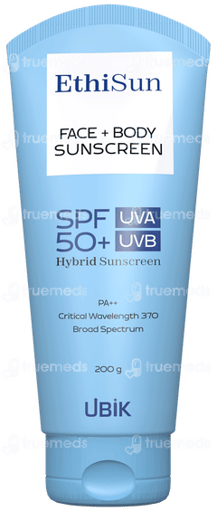 Ethisun Spf 50+ Pa++ Hybrid Sunscreen 200gm