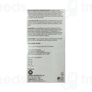 Uvnix Spf 50 Pa+++ Silicone Matte Sunscreen Cream 50gm