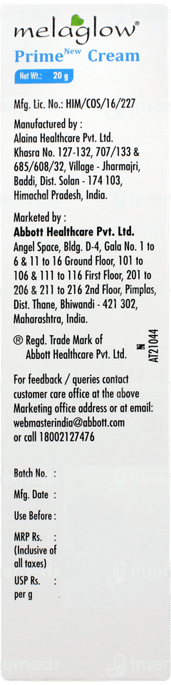 Melaglow Prime New Cream 20gm