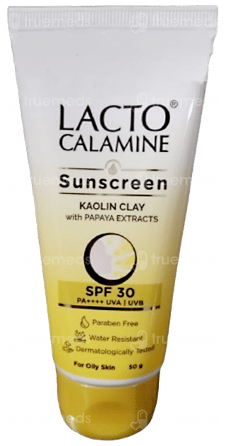 Lacto Calamine Kaolin Clay With Papaya Extracts Spf 30 Pa++++ Sunscreen 50Gm
