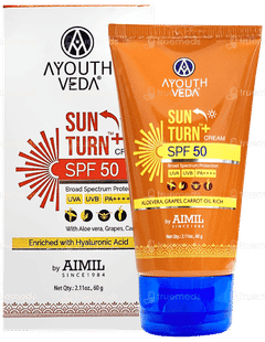 Ayouthveda Sun Turn + Spf 50 Pa++++ Cream 60gm