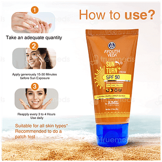 Ayouthveda Sun Turn + Spf 50 Pa++++ Cream 60gm